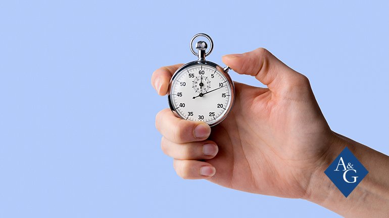 Person holding a stop watch