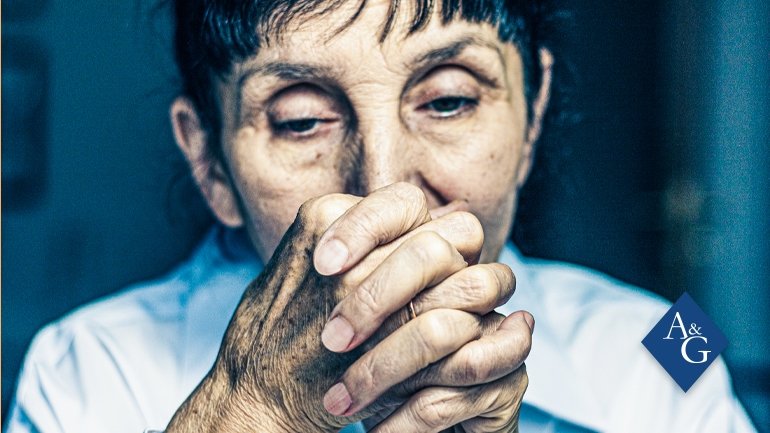 Older woman crossing her hands