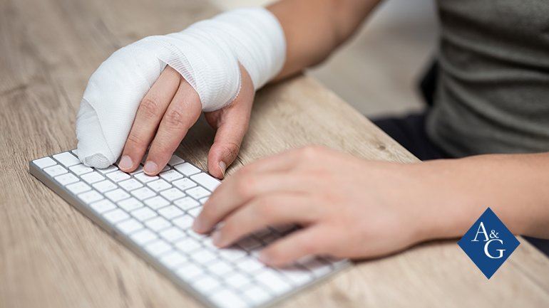 Injured hand and typing