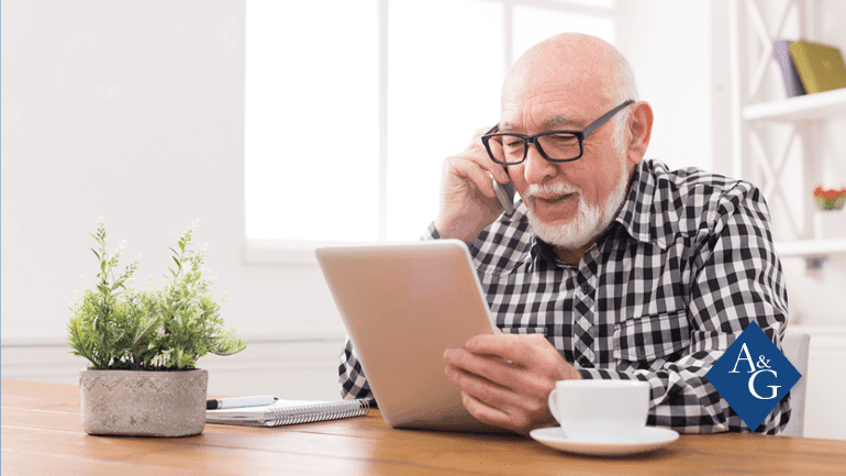 Older man talking on the phone